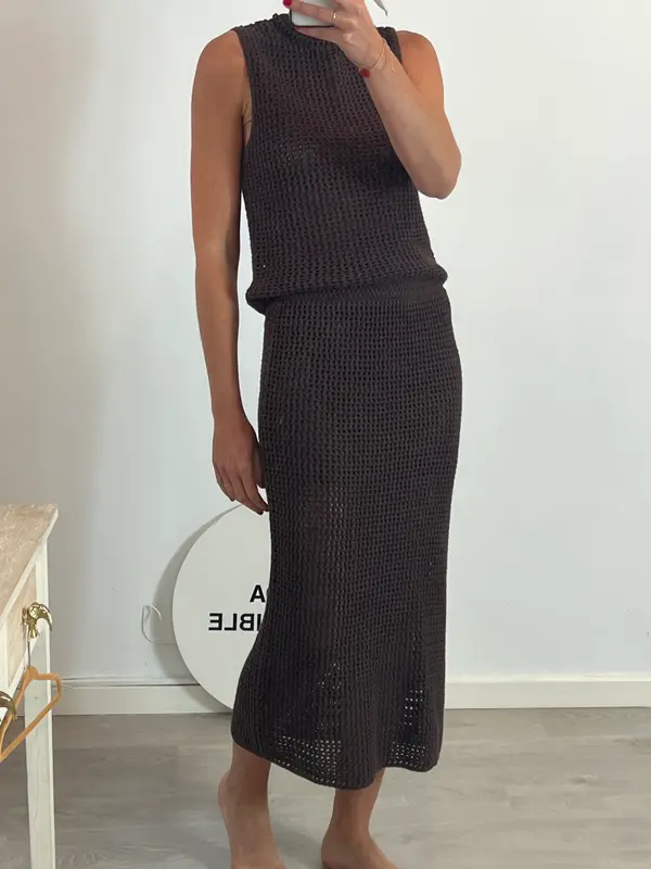 ZARA. Total look punto marrón T.m/l