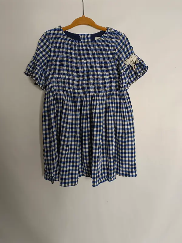 ZARA. Vestido cuadros azul y blanco  T.2-3 años