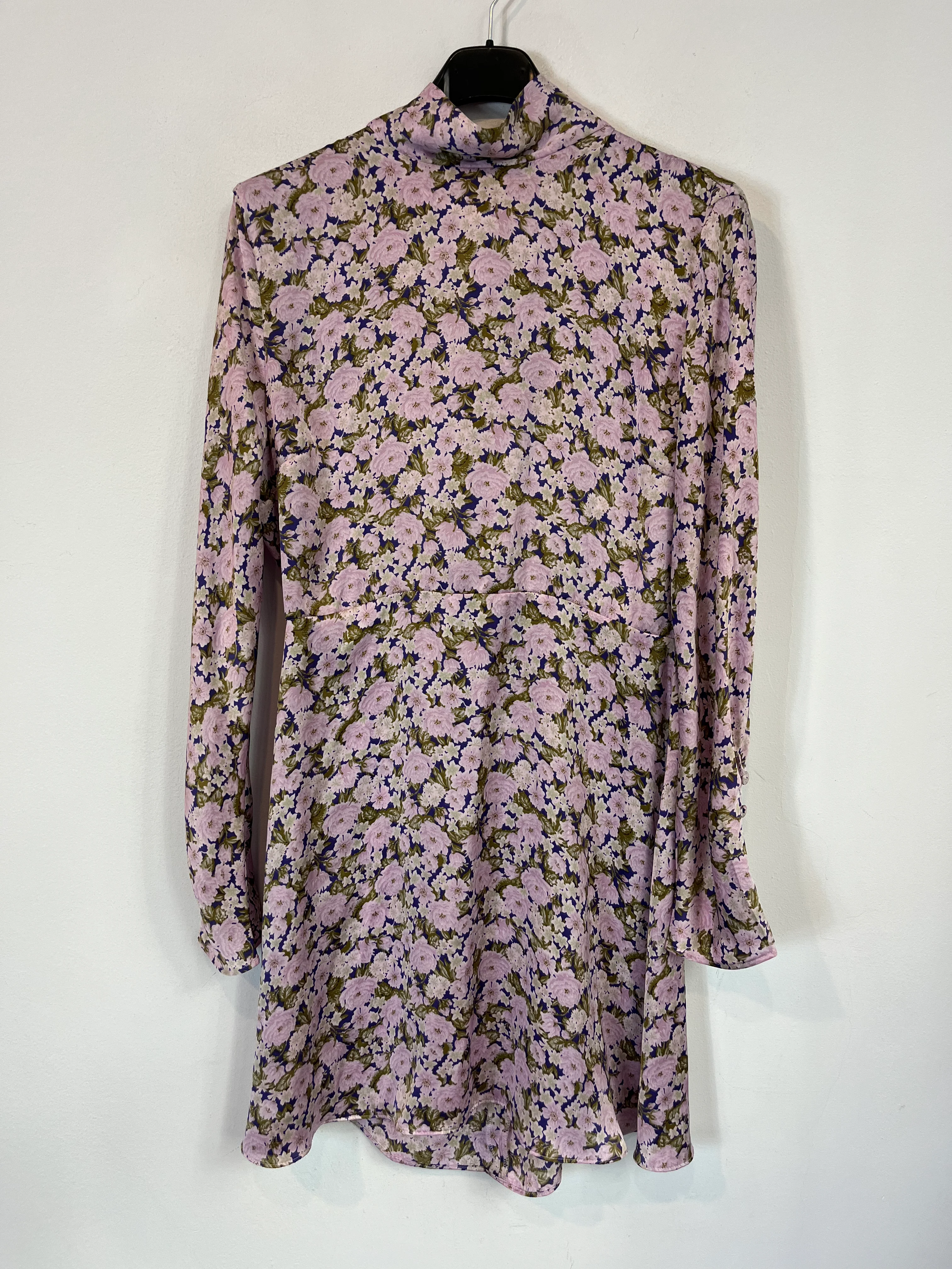 ZARA. Vestido fluido rosa. T.S