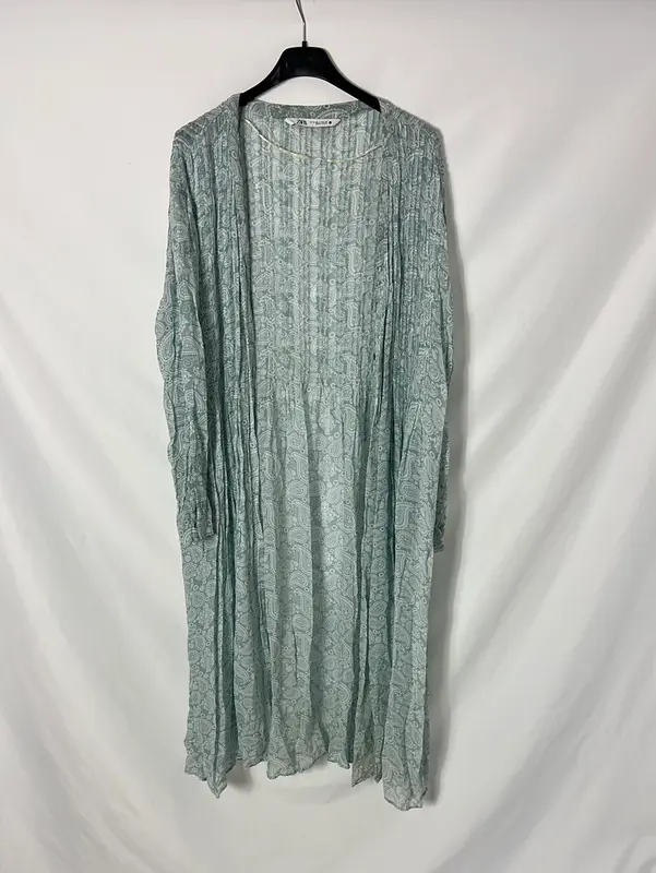 ZARA. Vestido/kimono azul amebas T.s