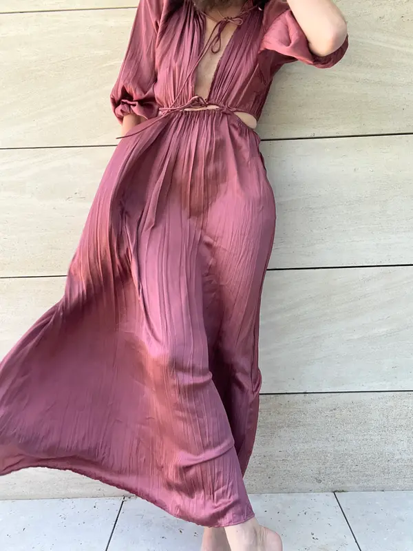 ZARA. Vestido largo aberturas. T XS