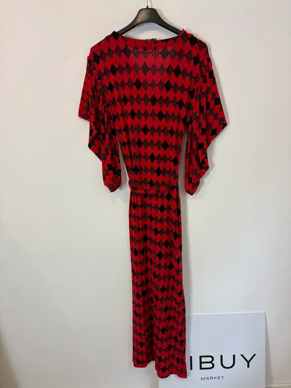ZARA. Vestido largo elástico estampado retro. T S