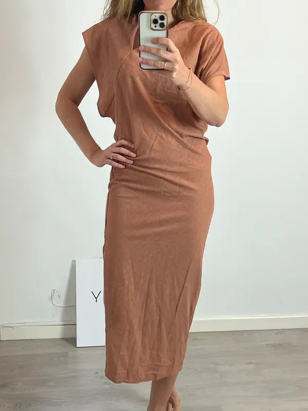 ZARA. Vestido largo textura. T S