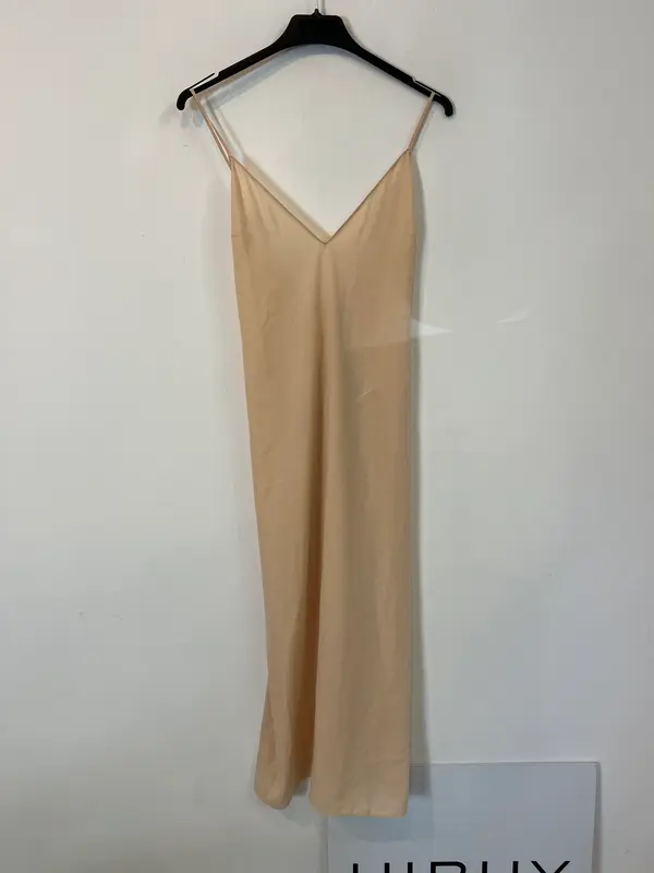 ZARA. Vestido lencero beige T.s