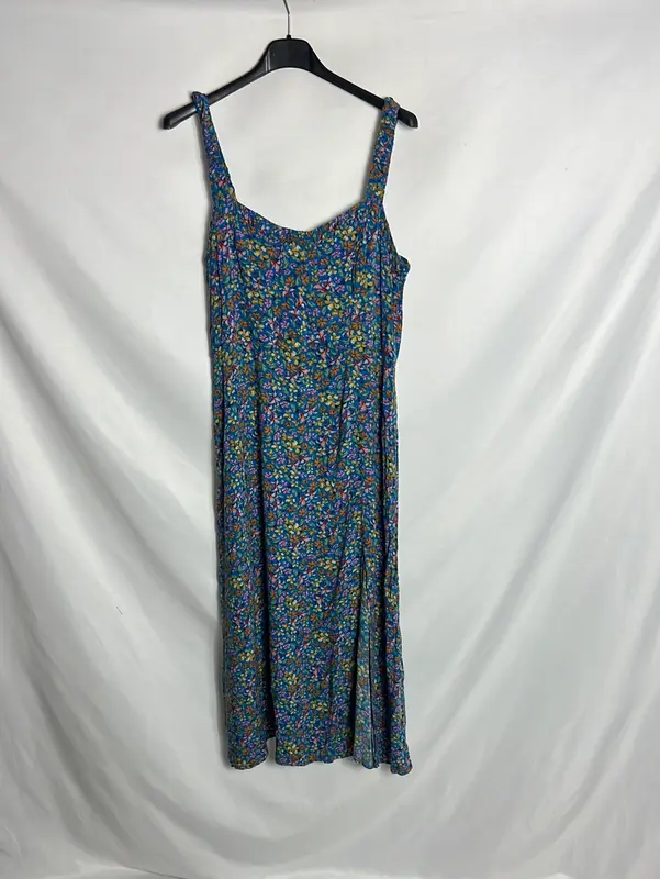 ZARA. Vestido midi apertura estampado. TM