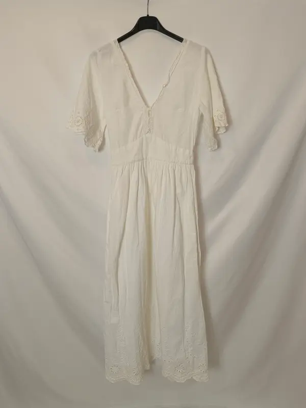 ZARA. Vestido midi blanco  T.xs