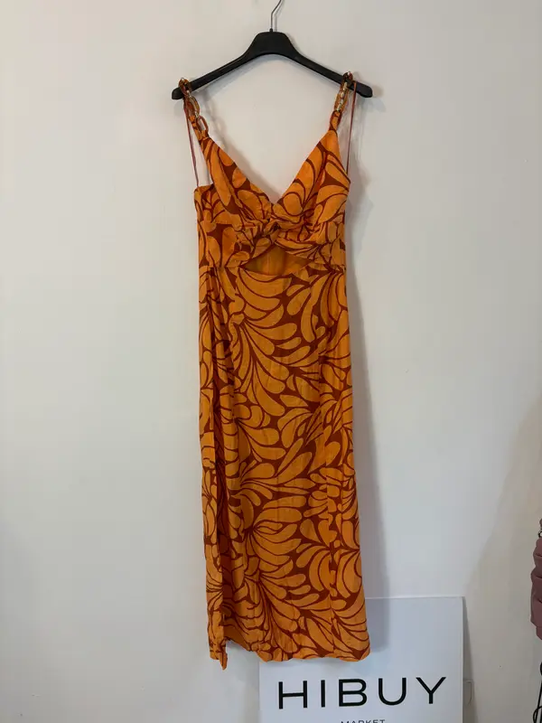 ZARA. Vestido midi estampado aberturas
