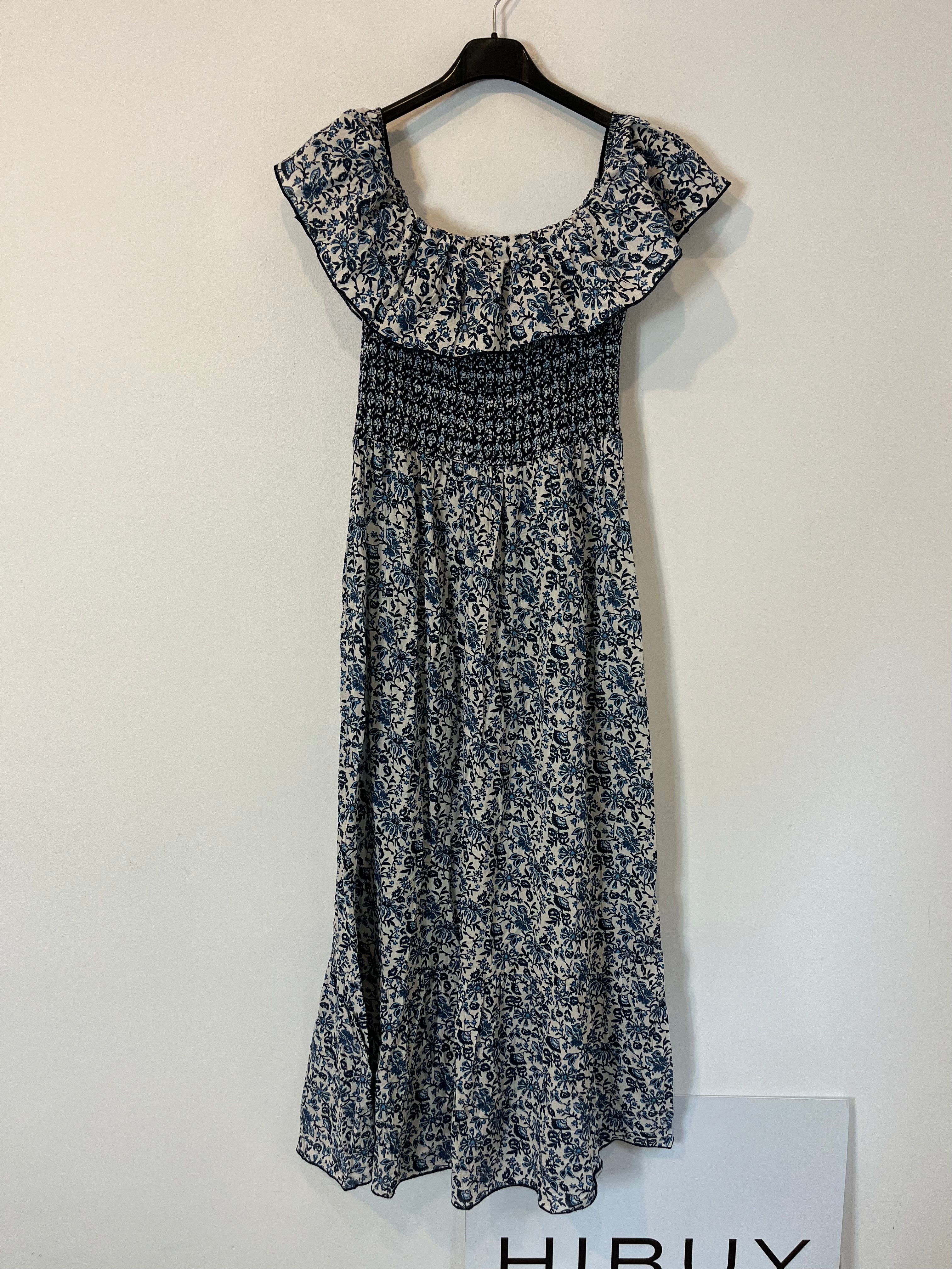 ZARA. Vestido midi flores midi nido de abeja. T S