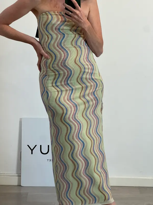 ZARA. Vestido midi tul ondas. T S
