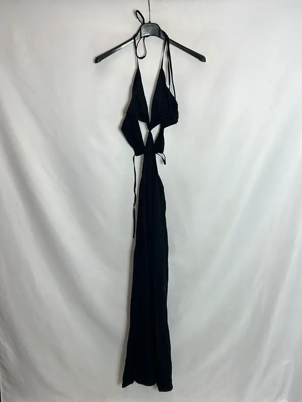 ZARA. Vestido negro largo aperturas . T S