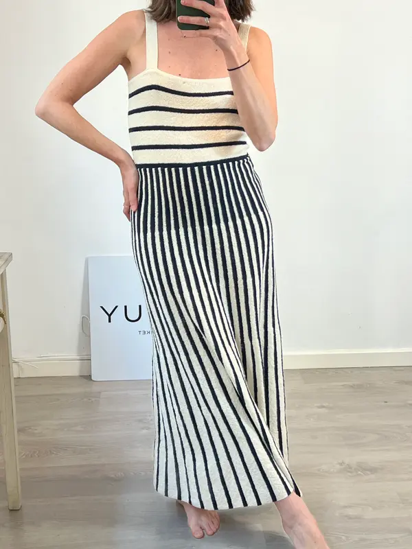 ZARA. Vestido rayas textura T.s