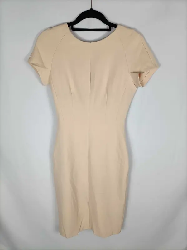 ZARA.Vestido rosa palo midi espalda baja T.s