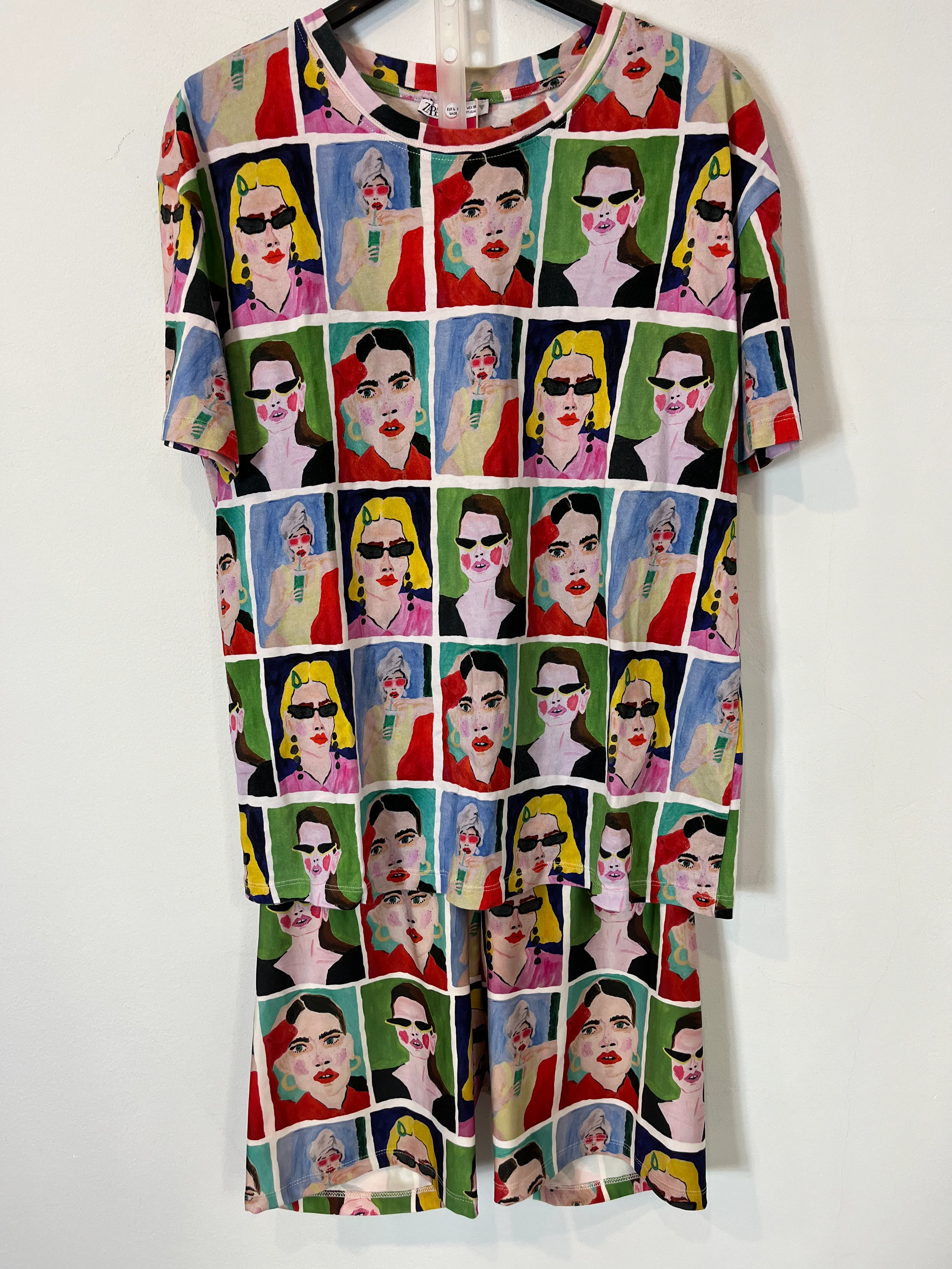 ZARA x NATASHA PASCHAL. Conjunto caras colores. T L (S/M)