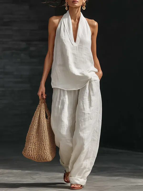 Zia - Conjunto de pantalon y blusa sin mangas