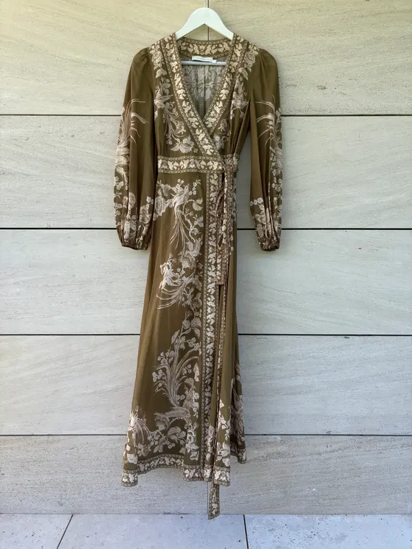 ZIMMERMANN. Vestido midi cruzado estampado floral