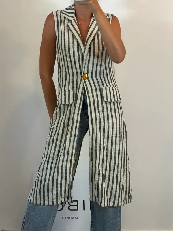ZÚA. Chaleco largo rayas. T S/M