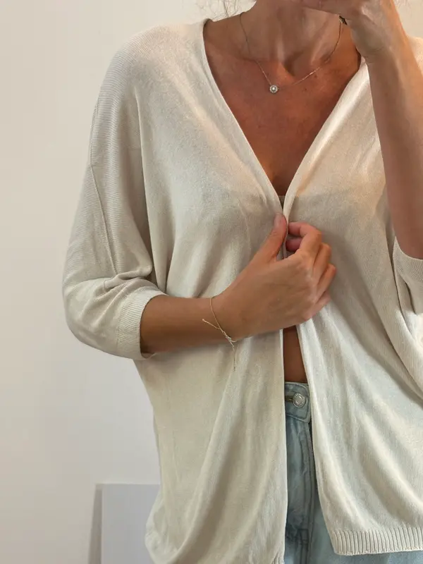 ZÚA. Chaqueta/kimono beige fluida. TS/M